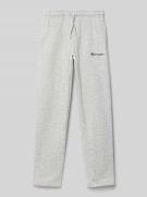 Straight leg sweatpants met labelstitching