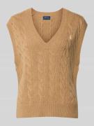 Gebreide spencer met kabelpatroon