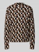 Oversized gebreide pullover met geribde opstaande kraag