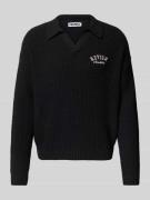 Gebreide pullover met labelstitching