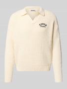 Gebreide pullover met labelstitching