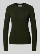 Gebreide pullover met kabelpatroon