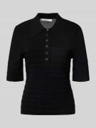 Poloshirt van viscosemix met korte knoopsluiting