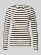 Shirt met lange mouwen van katoenmix met ruches