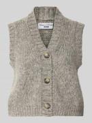 Regular fit mouwloos vest van scheerwolmix