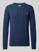 Gebreide pullover met ribboorden