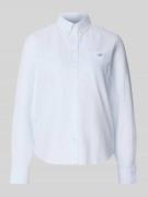 Overhemdblouse met button-downkraag en sportmanchetten