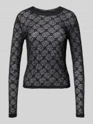 Shirt met lange mouwen en broderie anglaise, model 'JUDITH'