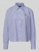 Korte boxy fit overhemdblouse met logostitching