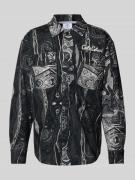 Loose fit overhemdjack met labelstitching