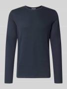 Shirt met lange mouwen, ronde hals en labeldetail