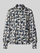 Relaxed fit overhemdblouse met all-over dierenprint