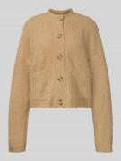 Gebreid jack met opgestikte steekzakken