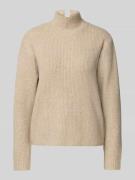 Gebreide pullover met opstaande kraag en extra brede schouders