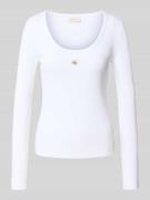 Shirt met lange mouwen en labeldetail