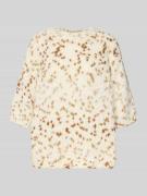 Gebreide pullover met ronde hals en 1/2-mouwen