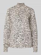 Regular fit blouse met opstaande kraag