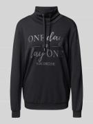 Sweatshirt met opstaande kraag en tunnelkoord, model 'BANU'