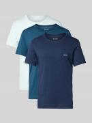 Regular fit T-shirt van puur katoen in een set van 3 stuks