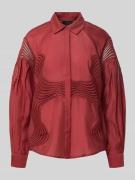 Blouse met gehaakt kant en overhemdkraag, model 'MOLLY'