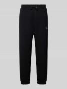 Regular fit sweatpants met logostitching, model 'Signature'