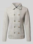 Gebreid jack met opgestikte steekzakken