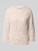 Gebreide pullover met alpaca en 3/4-mouwen