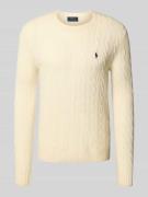 Regular fit gebreide pullover van een mix van wol en kasjmier