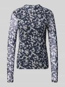 Shirt met lange mouwen en opstaande kraag, model 'ERICA'