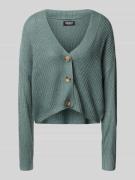 Regular fit gebreid jack met extra brede schouders, model 'CAROL'