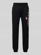 Slim fit sweatpants met labelprint