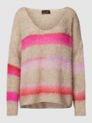 Gebreide pullover van een mix van lanawol en mohair met streepmotief