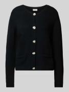 Regular fit gebreid jack met viscose en kasjmier