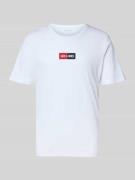 T-shirt met labelprint en ronde hals
