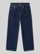 Straight fit jeans met logopatch
