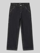 Wide fit jeans met logopatch, model 'Alex'