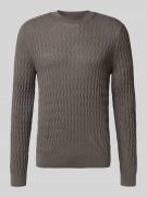 Wollen pullover met structuurmotief