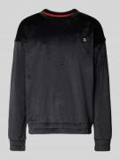 Relaxed fit sweatshirt in fluweelzachte riblook