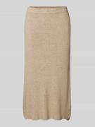 Knielange gebreide rok met elastische band, model 'COMFY'