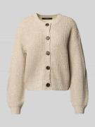 Relaxed fit gebreid jack met enkele knoopsluiting, model 'LEA'