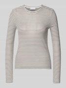 Shirt met lange mouwen en geribde ronde hals