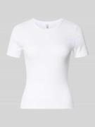 Slim fit T-shirt van katoenmix, model 'VAL LIFE'