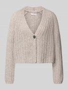 Gebreid jack van kasjmiermix met knoopsluiting