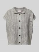 Gebreid jack van een mix van kasjmier en zijde in design met korte mou...