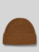 Gebreide muts van kasjmier met brede omslag