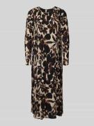 Midi-jurk met ronde hals