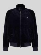 Jack van corduroy met opstaande kraag en labelstitching