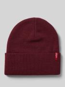 Beanie met labeldetail, model 'SLOUCHY RED TAB'