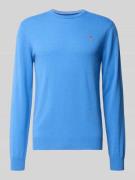 Gebreide pullover van zuivere lamswol met ribboorden