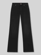 Wide leg jeans van katoenmix